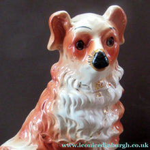 Load image into Gallery viewer, Victorian Bo'ness Chimney Spaniels Dogs Antique Staffordshire Wally Dugs
