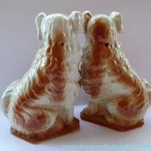 Load image into Gallery viewer, Victorian Bo'ness Chimney Spaniels Dogs Antique Staffordshire Wally Dugs

