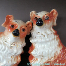 Load image into Gallery viewer, Victorian Bo'ness Chimney Spaniels Dogs Antique Staffordshire Wally Dugs
