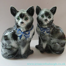 Load image into Gallery viewer, Antique Scottish Pottery Bo'ness Pottery Cats PAIR
