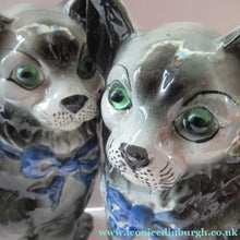 Load image into Gallery viewer, Antique Scottish Pottery Bo'ness Pottery Cats PAIR
