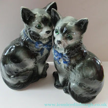 Load image into Gallery viewer, Antique Scottish Pottery Bo'ness Pottery Cats PAIR
