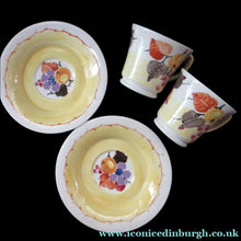 Load image into Gallery viewer, 1920s Complete Mak Merry Makmerry Coffee Set. Yellow Ground with Fruit and Berries Pattern
