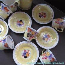 Load image into Gallery viewer, 1920s Complete Mak Merry Makmerry Coffee Set. Yellow Ground with Fruit and Berries Pattern
