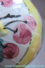 Load image into Gallery viewer, Antique Scottish Pottery. 1920s MakMerry Mak Merry Jam Pot. Cherry Pattern
