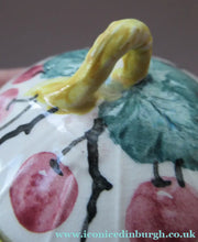 Load image into Gallery viewer, Antique Scottish Pottery. 1920s MakMerry Mak Merry Jam Pot. Cherry Pattern
