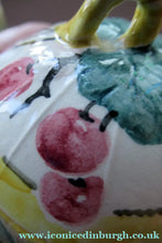 Load image into Gallery viewer, Antique Scottish Pottery. 1920s MakMerry Mak Merry Jam Pot. Cherry Pattern
