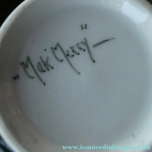 Load image into Gallery viewer, 1920s Mak Merry Hand-Painted Open Bowl. Blue Background with Prunus Flowers
