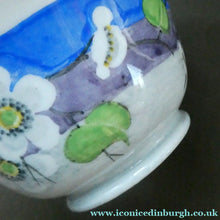 Load image into Gallery viewer, 1920s Mak Merry Hand-Painted Open Bowl. Blue Background with Prunus Flowers

