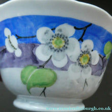 Load image into Gallery viewer, 1920s Mak Merry Hand-Painted Open Bowl. Blue Background with Prunus Flowers
