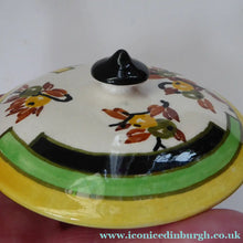 Load image into Gallery viewer,  1930s BOUGH Pottery. Rare Twin Handled Dish &amp; Cover - with Matching Stand. Richard Amour; Dated 1939
