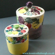 Load image into Gallery viewer, SCOTTISH POTTERY. 1930s BOUGH Pottery. TWO Lidded Jam Pots. Two Different Patterns
