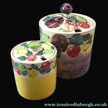 Load image into Gallery viewer, SCOTTISH POTTERY. 1930s BOUGH Pottery. TWO Lidded Jam Pots. Two Different Patterns
