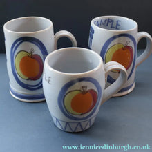 Load image into Gallery viewer, Scottish Pottery. 1950s Buchan Stoneware Job Lot of Three Mugs. Brittany Pattern - SCOTTISH ART POTTERY
