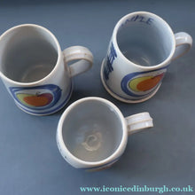 Load image into Gallery viewer, Scottish Pottery. 1950s Buchan Stoneware Job Lot of Three Mugs. Brittany Pattern - SCOTTISH ART POTTERY
