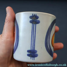 Load image into Gallery viewer, Scottish Pottery. 1950s Buchan Stoneware Lidded Jam Pot. Brittany Pattern - SCOTTISH ART POTTERY
