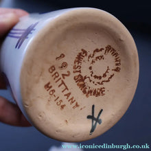 Load image into Gallery viewer, Scottish Pottery. 1950s Buchan Stoneware Lidded Jam Pot. Brittany Pattern - SCOTTISH ART POTTERY

