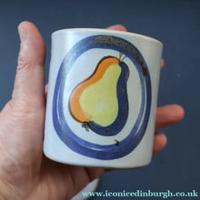 Load image into Gallery viewer, Scottish Pottery. 1950s Buchan Stoneware Lidded Jam Pot. Brittany Pattern - SCOTTISH ART POTTERY
