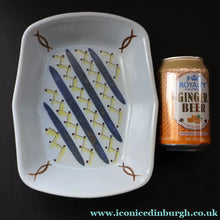 Load image into Gallery viewer, Scottish Pottery. 1950s Buchan Stoneware Rectangular Shallow Serving Dish. Hebrides Pattern - Scottish Pottery
