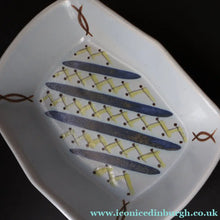 Load image into Gallery viewer, Scottish Pottery. 1950s Buchan Stoneware Rectangular Shallow Serving Dish. Hebrides Pattern - Scottish Pottery
