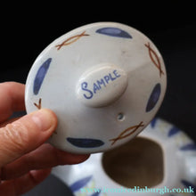 Load image into Gallery viewer, Scottish Pottery. 1950s Buchan Stoneware Pottery Sample Squat Teapot. Hebrides Pattern - Scottish Pottery
