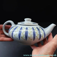 Load image into Gallery viewer, Scottish Pottery. 1950s Buchan Stoneware Pottery Sample Squat Teapot. Hebrides Pattern - Scottish Pottery
