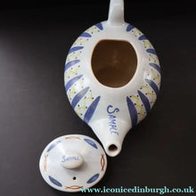 Load image into Gallery viewer, Scottish Pottery. 1950s Buchan Stoneware Pottery Sample Squat Teapot. Hebrides Pattern - Scottish Pottery
