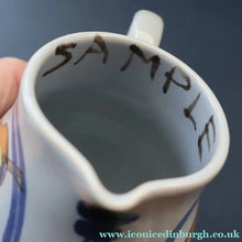 Load image into Gallery viewer, Scottish Pottery. 1950s Buchan Stoneware Tall Sample Mug. Brittany Pattern - SCOTTISH ART POTTERY
