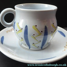 Load image into Gallery viewer, 1950s BUCHAN Stoneware Teacup and Saucer. HEBRIDES Pattern
