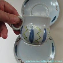 Load image into Gallery viewer, 1950s Buchan Pottery Trio Cup Saucer Side Plate Hebrides Pattern
