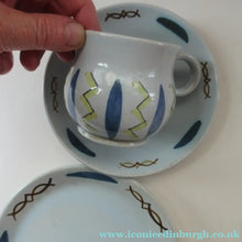 Load image into Gallery viewer, 1950s Buchan Pottery Trio Cup Saucer Side Plate Hebrides Pattern
