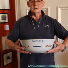 Load image into Gallery viewer, SCOTTISH POTTERY. Huge 1950s BUCHAN Portobello Pottery Stoneware Decorative Bowl. HEBRIDES Pattern - Scottish Pottery
