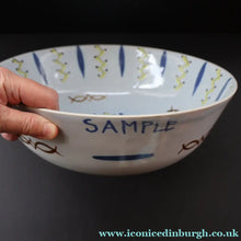 Load image into Gallery viewer, SCOTTISH POTTERY. Huge 1950s BUCHAN Portobello Pottery Stoneware Decorative Bowl. HEBRIDES Pattern - Scottish Pottery
