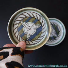 Load image into Gallery viewer, Scottish Pottery. 1960s Buchan Pottery. Pair of Shallow Bowls. Rare Celtic Pattern - Scottish Pottery
