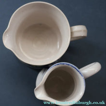 Load image into Gallery viewer, SCOTTISH POTTERY: 1960s BUCHAN Stoneware Two Jugs and One Small Platter. ALPINE Pattern
