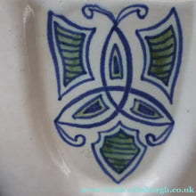 Load image into Gallery viewer, Scottish Pottery. 1960s Buchan Stoneware Vase. Unusual Shape &amp; Celtic Knotwork Decoration - Scottish Pottery
