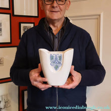 Load image into Gallery viewer, Scottish Pottery. 1960s Buchan Stoneware Vase. Unusual Shape &amp; Celtic Knotwork Decoration - Scottish Pottery

