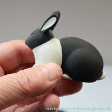 Load image into Gallery viewer, Scottish Pottery. 1970s Highbank Porcelain (Lochgilphead) Figurines. Black Rabbit and Puffin - Scottish Pottery
