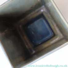 Load image into Gallery viewer, SCOTTISH POTTERY. 1980s Margery Clinton Cube Shape Footed Pot with Fine Lustre Glazes
