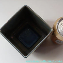 Load image into Gallery viewer, SCOTTISH POTTERY. 1980s Margery Clinton Cube Shape Footed Pot with Fine Lustre Glazes
