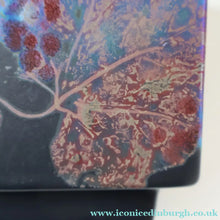 Load image into Gallery viewer, SCOTTISH POTTERY. 1980s Margery Clinton Cube Shape Footed Pot with Fine Lustre Glazes
