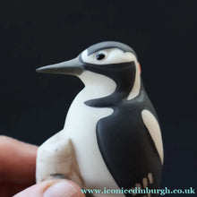 Load image into Gallery viewer, SCOTTISH POTTERY. Alasdair Dunn of Arran. Collectable 1970s Vintage Porcelain Models of Scottish a Woodpecker &amp; a Long Tailed Tit
