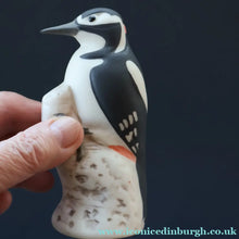 Load image into Gallery viewer, SCOTTISH POTTERY. Alasdair Dunn of Arran. Collectable 1970s Vintage Porcelain Models of Scottish a Woodpecker &amp; a Long Tailed Tit
