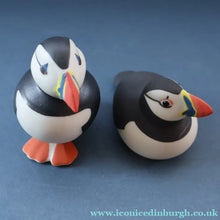 Load image into Gallery viewer, SCOTTISH POTTERY. Alasdair Dunn of Arran. Collectable 1970s Vintage Porcelain Models of Scottish Puffins
