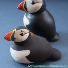Load image into Gallery viewer,  SCOTTISH POTTERY. Alasdair Dunn of Arran. Collectable 1970s Vintage Porcelain Models of Scottish Puffins

