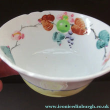 Load image into Gallery viewer, Antique 1920s Hand Painted MAK MERRY Pottery Trio. Cup, Saucer and Side Plate and Another Larger Plate
