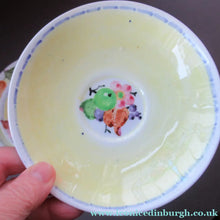Load image into Gallery viewer, Antique 1920s Hand Painted MAK MERRY Pottery Trio. Cup, Saucer and Side Plate and Another Larger Plate
