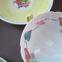 Load image into Gallery viewer, Antique 1920s Hand Painted MAK MERRY Pottery Trio. Cup, Saucer and Side Plate and Another Larger Plate
