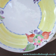 Load image into Gallery viewer, Antique 1920s Hand Painted MAK MERRY Pottery Trio. Cup, Saucer and Side Plate and Another Larger Plate

