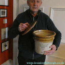 Load image into Gallery viewer, Antique Buchan Pottery Large Stoneware 12 lb. Storage Crock. MUSSELBURGH
